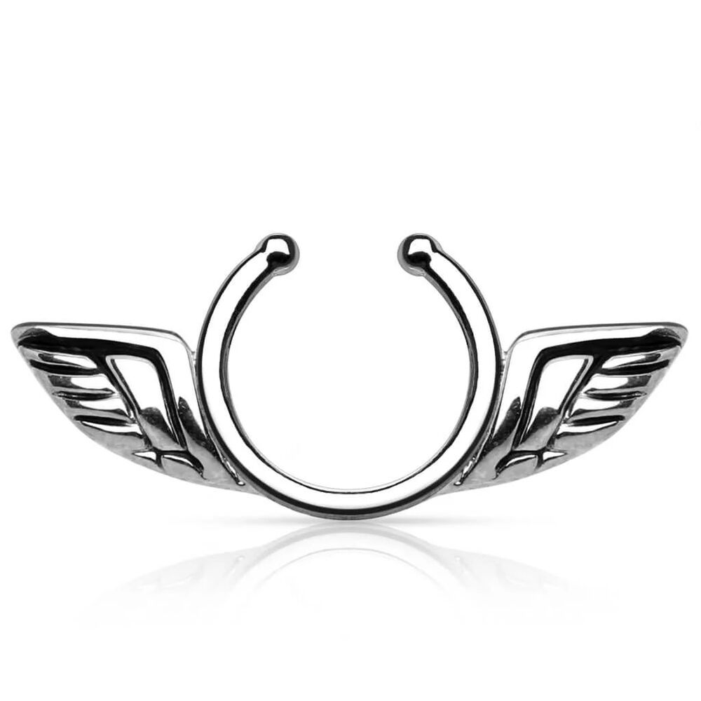 Fake Nipple Piercing Angel Wings – Pair – Non-Piercing Brass Jewelry